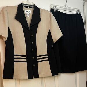 Kari Black and Beige Two-Piece Set